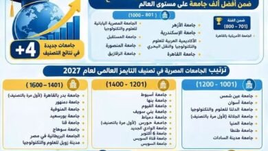 التعليم العالي: إدراج 40 جامعة مصرية في تصنيف التايمز العالمي لعام 2027
